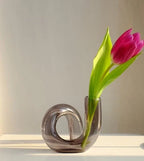 Vase Hand-Blown Borosilicate Sculptural Loop