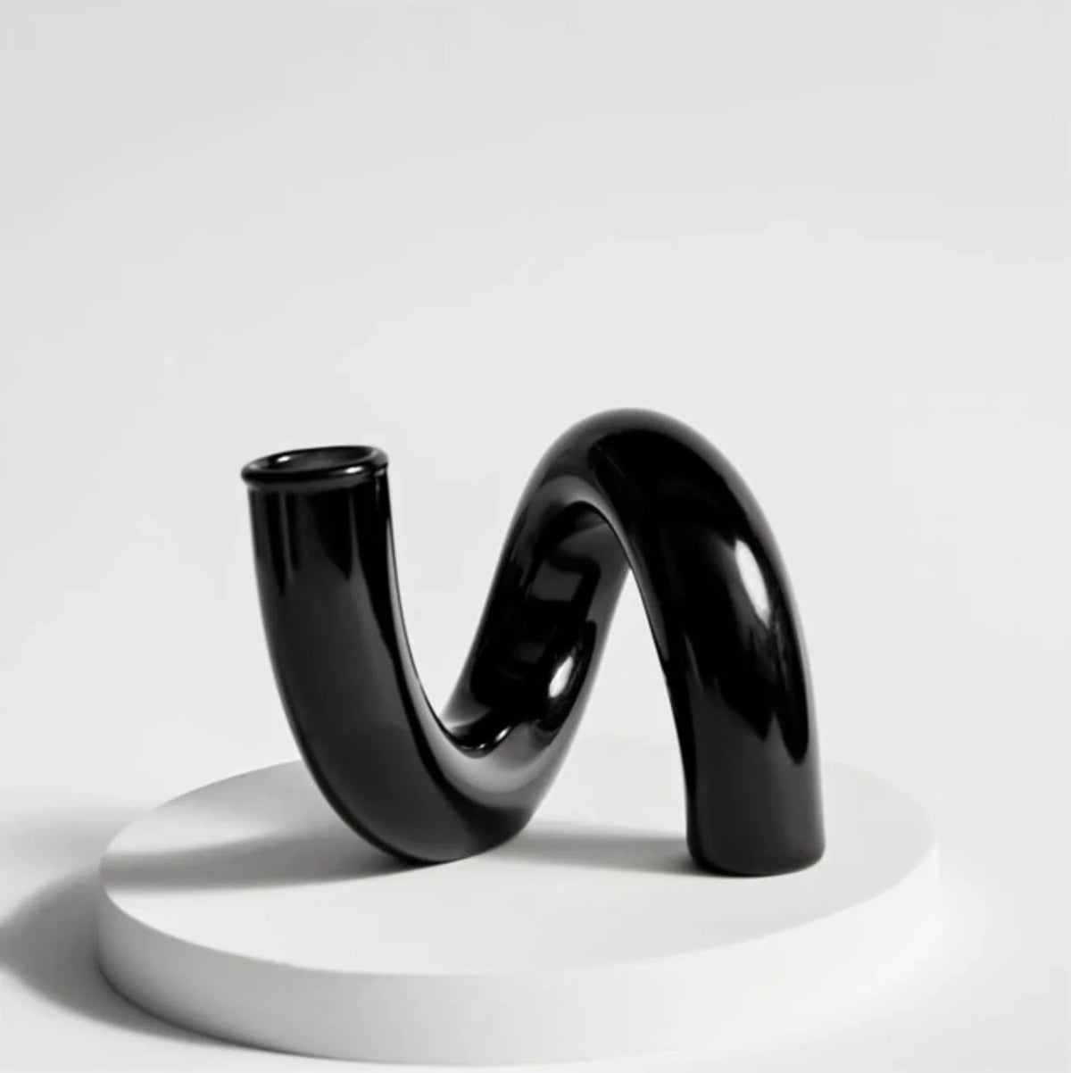 Vase Hand-Blown Borosilicate Sculptural Loop