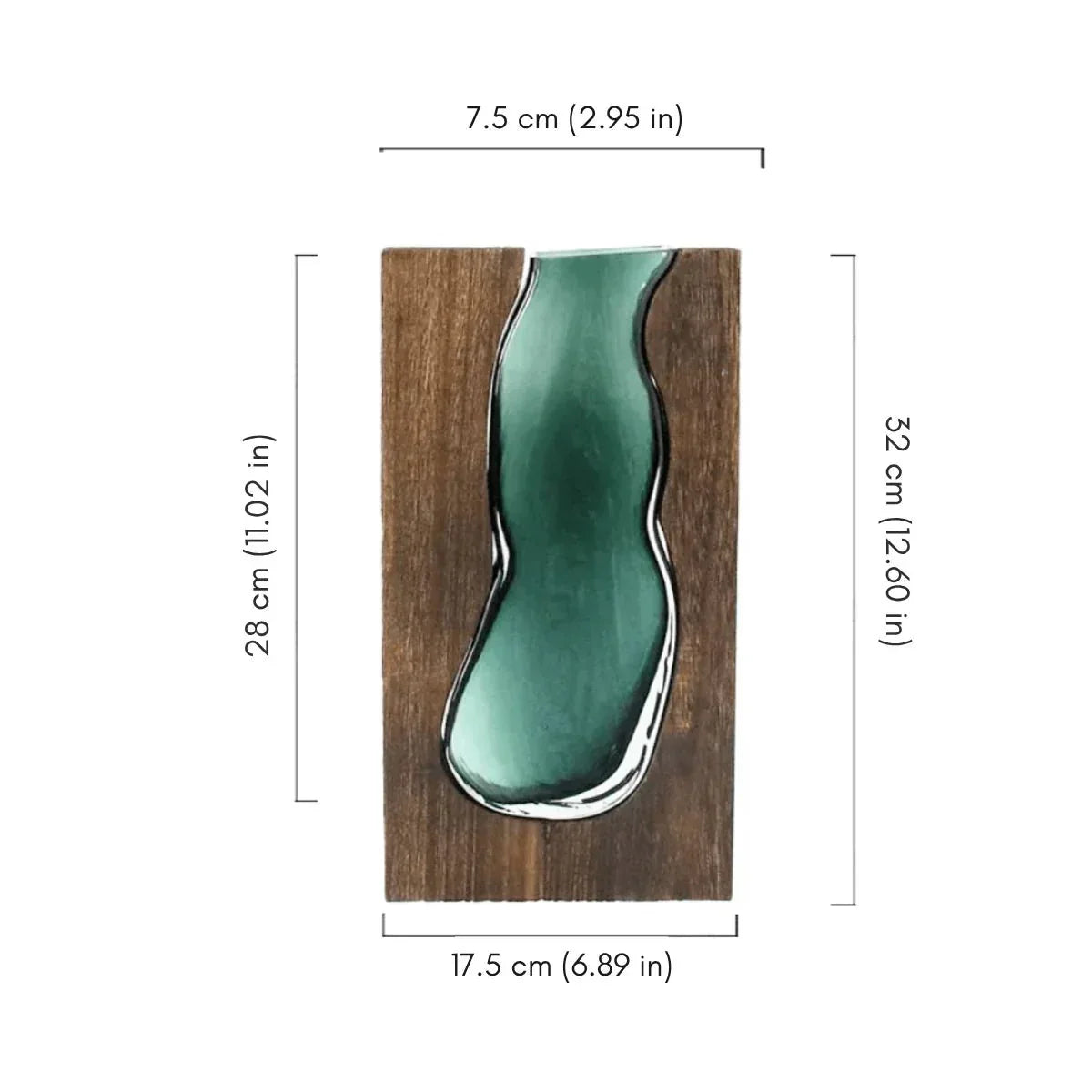 Vase Wooden Body With Glass Insert