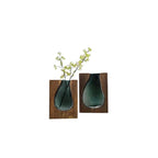 Vase Wooden Body With Glass Insert
