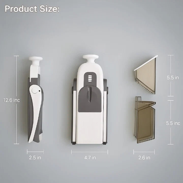 Vegetable Chopper 5-in-1 Stainless Steel Blades Safety Guard