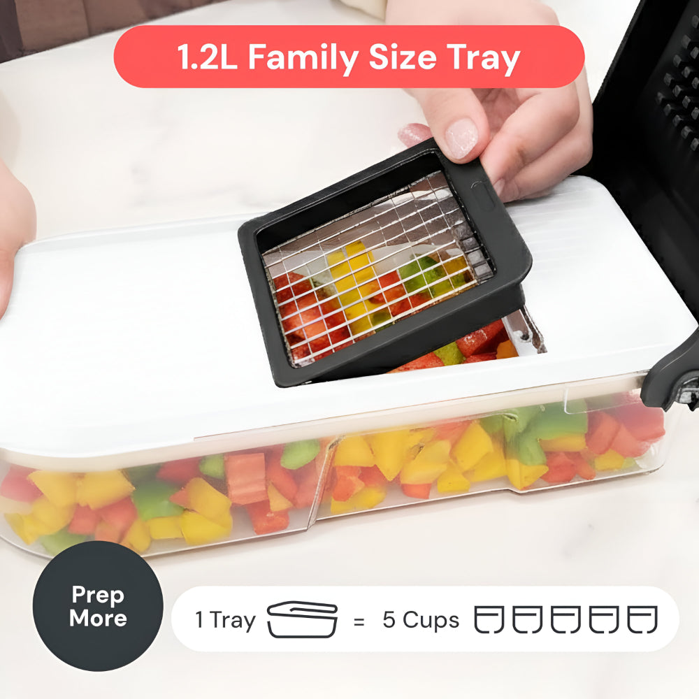 Vegetable Chopper 7-In-1 Stainless Steel Blades Safety Guard