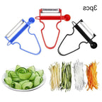 Vegetable Peeler Set 3-Blade Stainless Steel Ambidextrous Handle