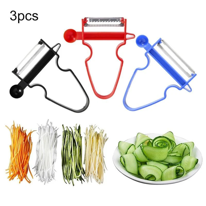 Vegetable Peeler Set 3-Blade Stainless Steel Ambidextrous Handle