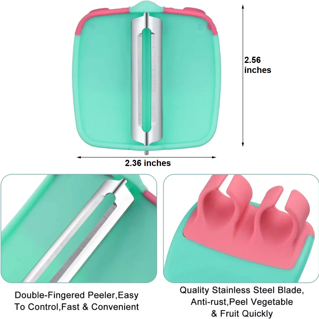 Vegetable Peeler Set 4-Piece Ergonomic Rubber Grip