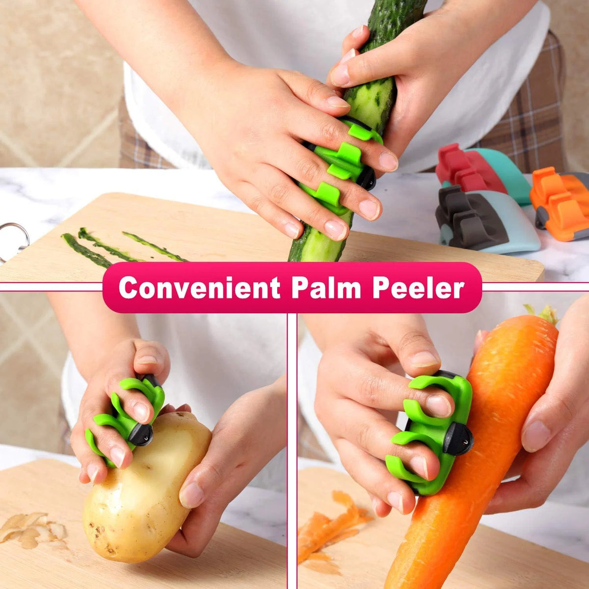 Vegetable Peeler Set 4-Piece Ergonomic Rubber Grip