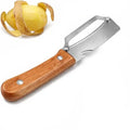Vegetable Peeler Wide Blade & Julienne Contoured Wooden Handle