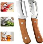 Vegetable Peeler Wide Blade & Julienne Contoured Wooden Handle