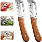 Vegetable Peeler Wide Blade & Julienne Contoured Wooden Handle