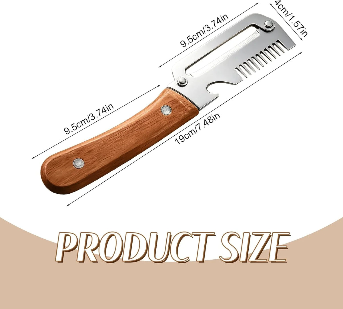 Vegetable Peeler Wide Blade & Julienne Contoured Wooden Handle