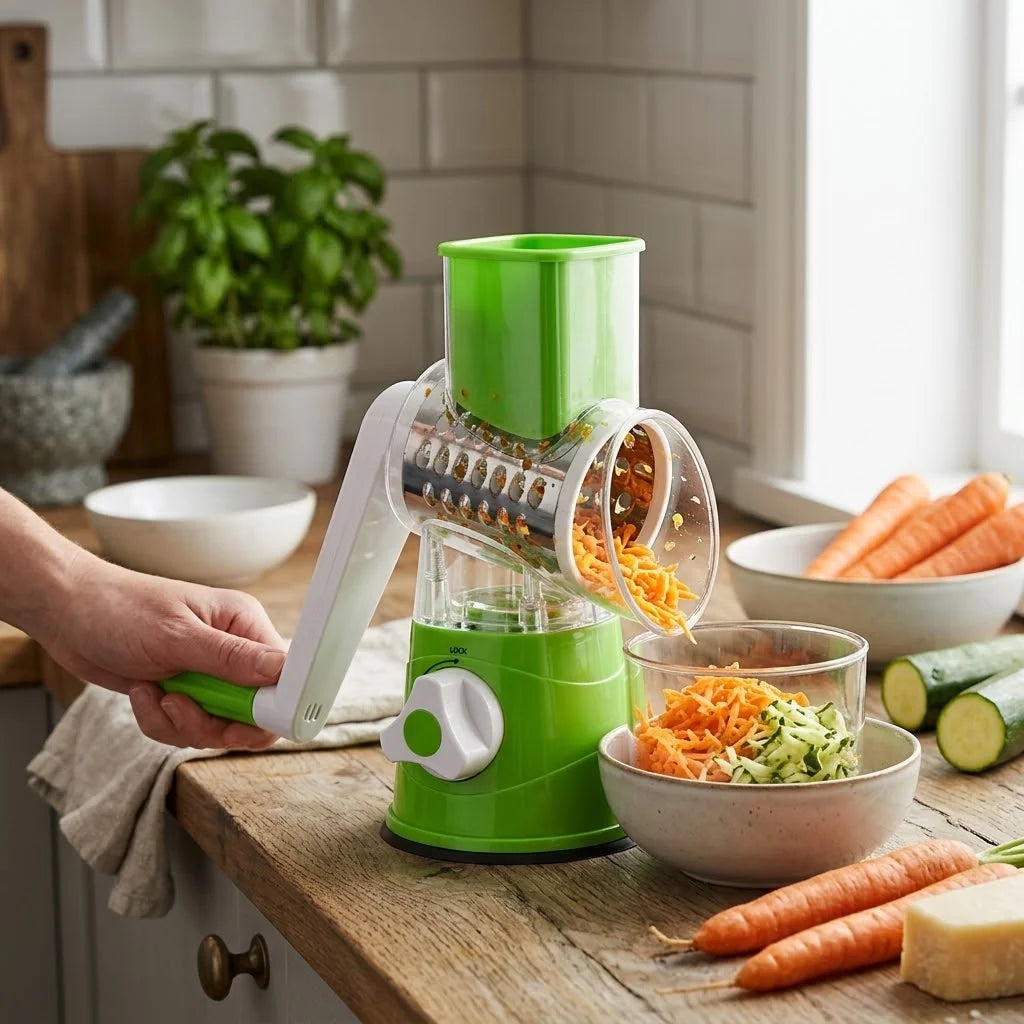 Vegetable Slicer 3-In-1 Rotary Manual Compact