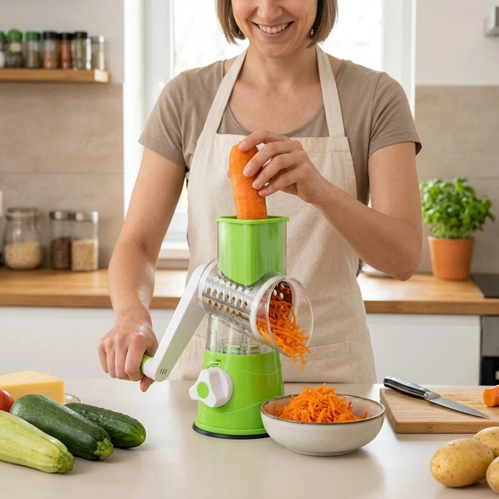 Vegetable Slicer 3-In-1 Rotary Manual Compact