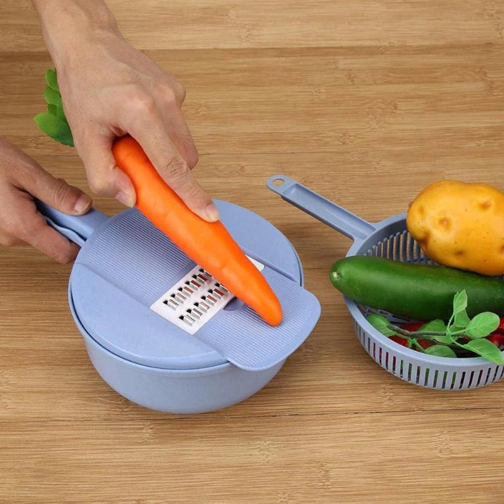 Vegetable Slicer 4 Interchangeable Stainless Blades Non-Slip Base