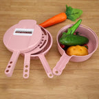 Vegetable Slicer 4 Interchangeable Stainless Blades Non-Slip Base