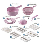 Vegetable Slicer 4 Interchangeable Stainless Blades Non-Slip Base