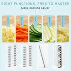 Vegetable Slicer 4 Interchangeable Stainless Blades Non-Slip Base