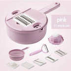 Vegetable Slicer 4 Interchangeable Stainless Blades Non-Slip Base