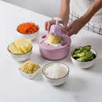 Vegetable Slicer 4 Interchangeable Stainless Blades Non-Slip Base