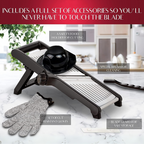 Vegetable Slicer Adjustable Stainless Steel Blade & Glove