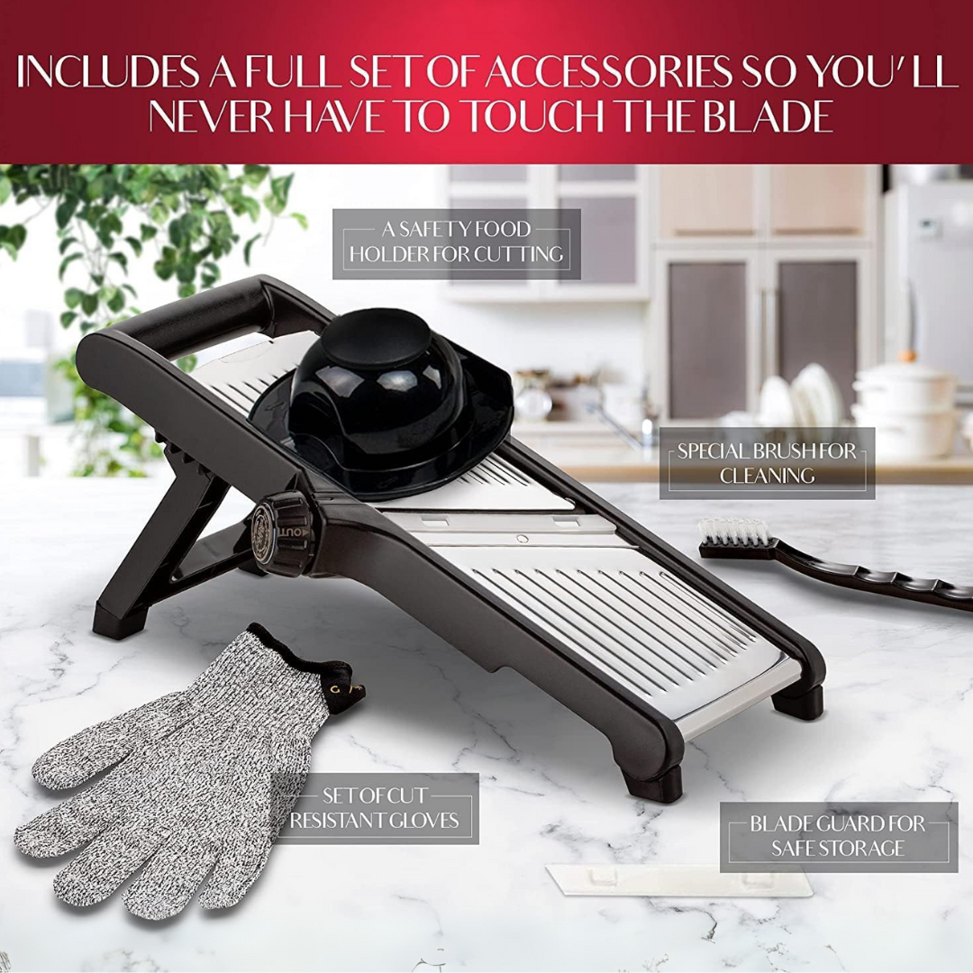 Vegetable Slicer Adjustable Stainless Steel Blade & Glove