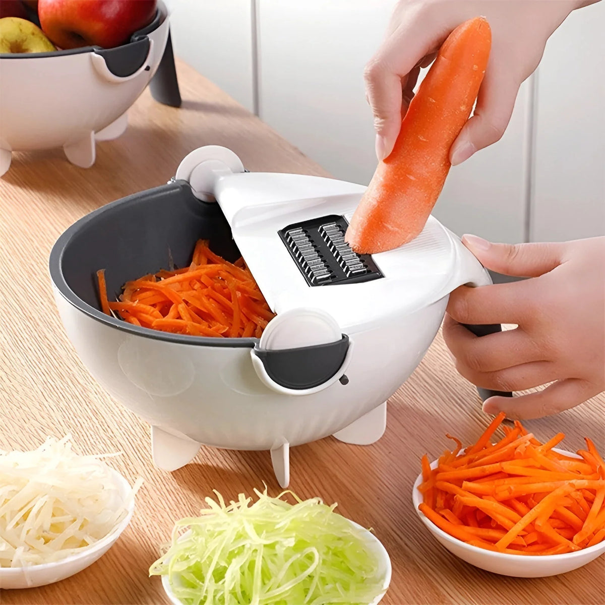 Vegetable Slicer Multifunctional Stainless Steel Blades & Colander Bowl