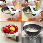 Vegetable Slicer Multifunctional Stainless Steel Blades & Colander Bowl