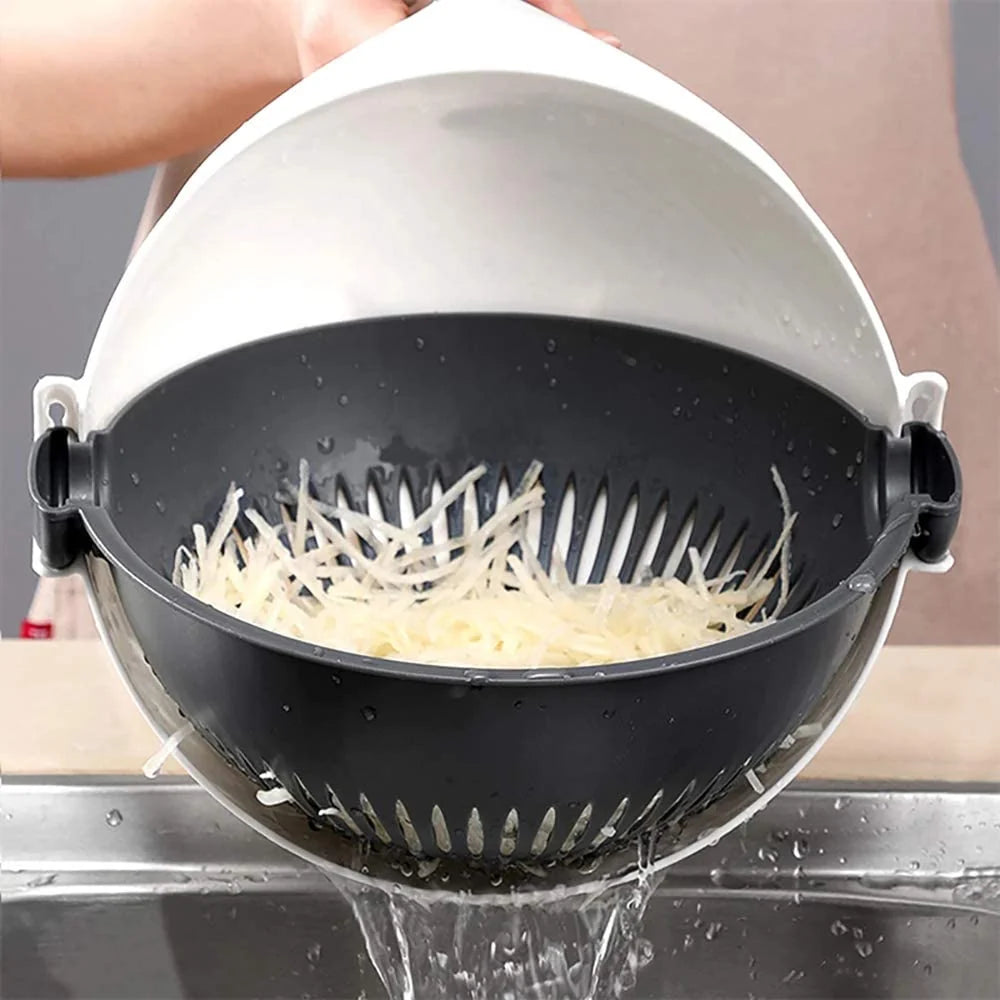 Vegetable Slicer Multifunctional Stainless Steel Blades & Colander Bowl