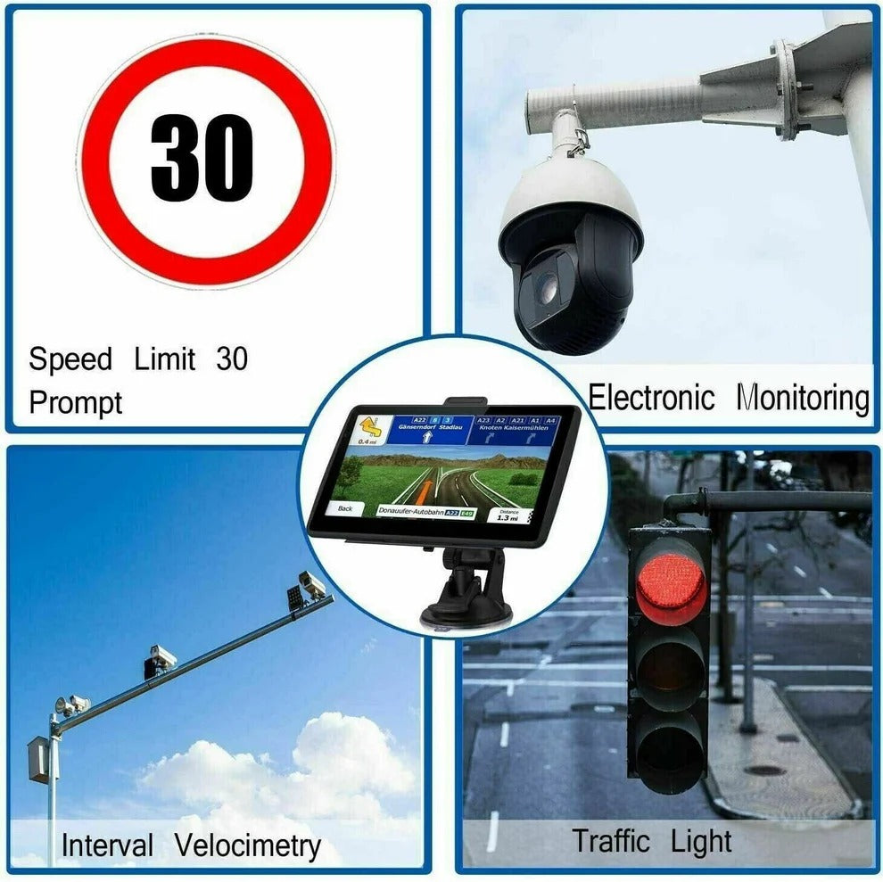 Vehicle GPS Navigator 7-Inch Touchscreen Live Traffic & Lifetime Maps