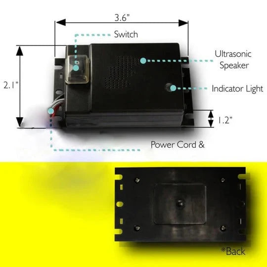 Vehicle Rodent Repeller Ultrasonic Easy Install & Indicator Light