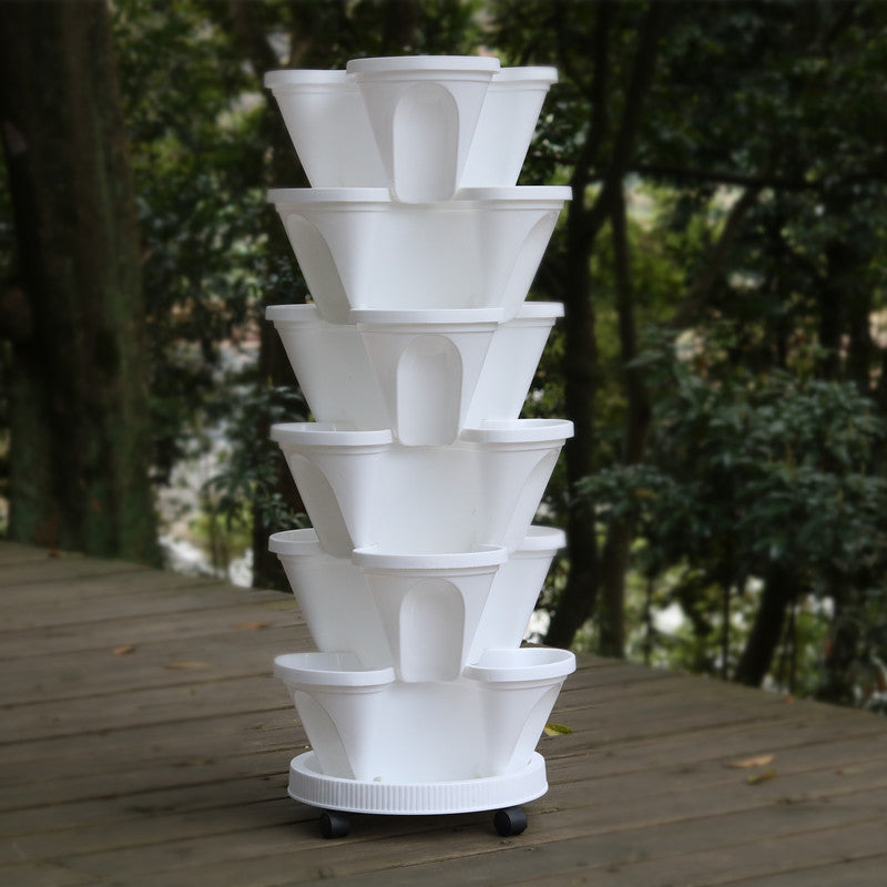 Vertical Garden Planter Hydroponic Space-Saving Flow-Through Drainage