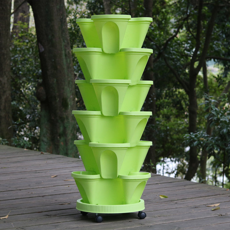 Vertical Garden Planter Hydroponic Space-Saving Flow-Through Drainage