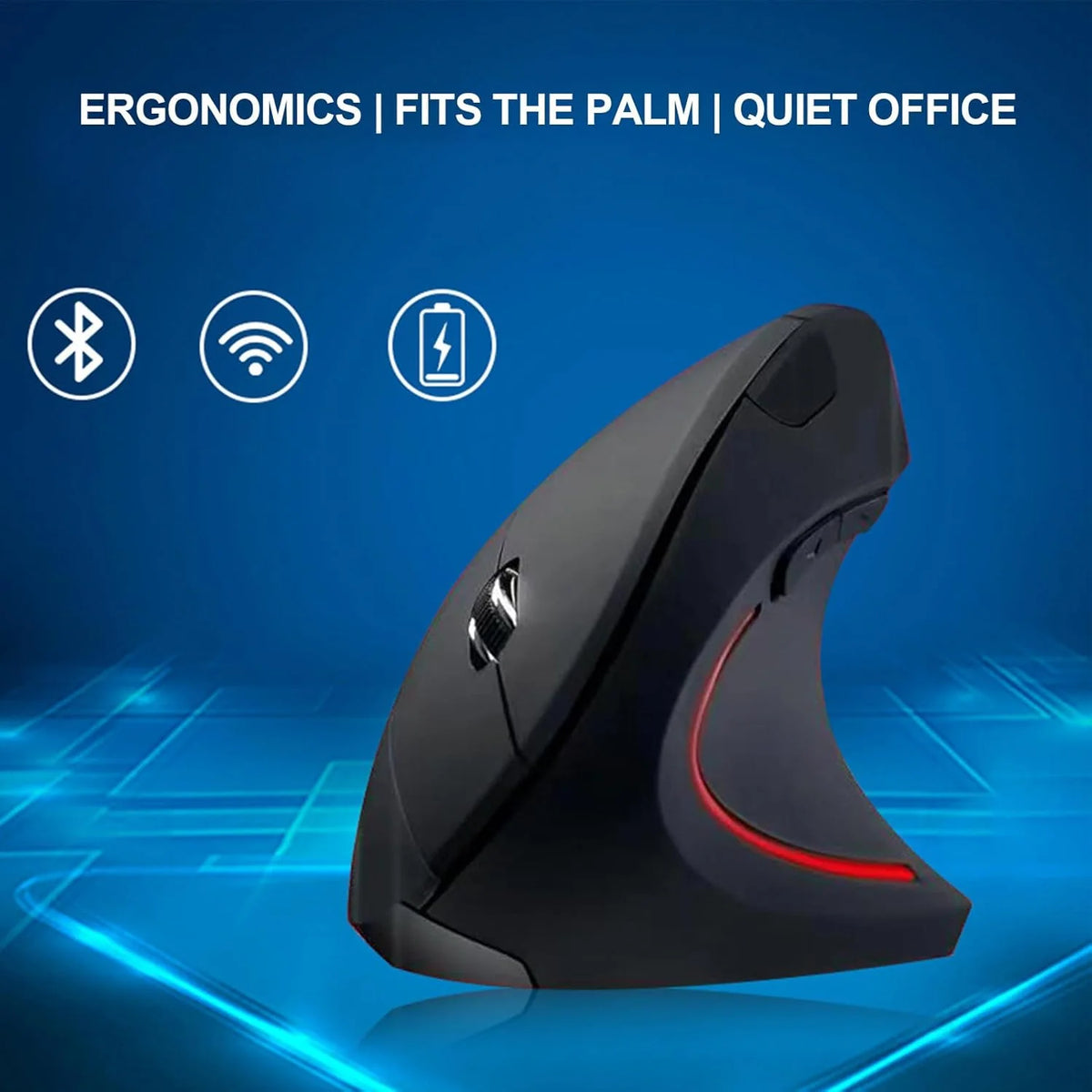 Vertical Mouse Ergonomic Rechargeable Wireless & USB