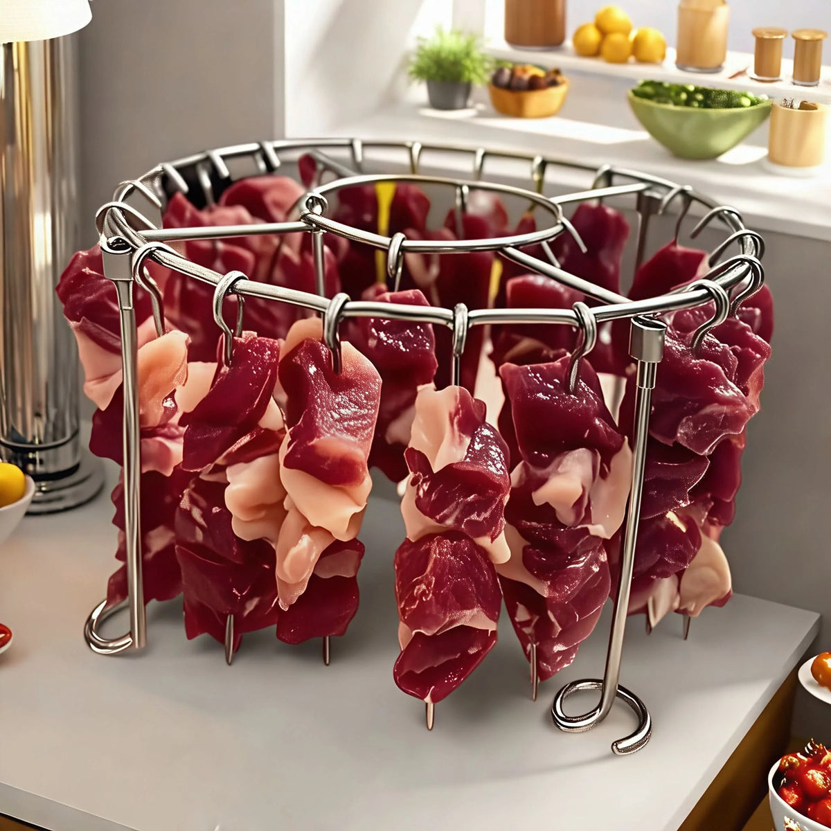 Vertical Skewer Rack Stainless Steel Detachable 24 Skewers