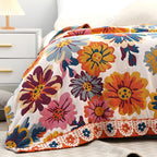 Vibrant Reversible Organic Cotton Blanket (Machine Washable)