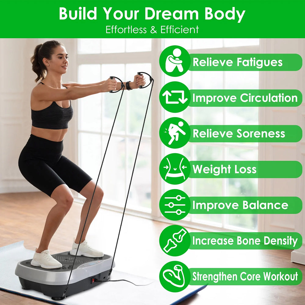Vibration Plate 120 Speed Settings Remote & Resistance Bands