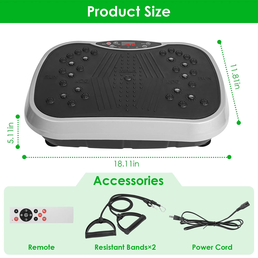 Vibration Plate 120 Speed Settings Remote & Resistance Bands