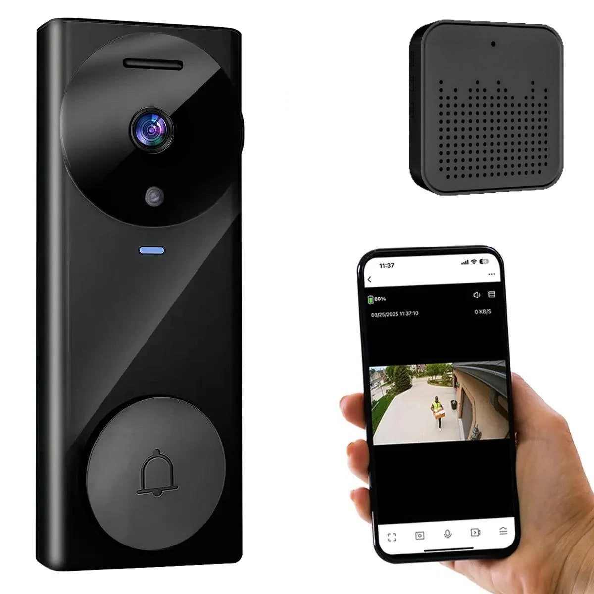 Video Doorbell Camera 1080P HD AI Detection Battery-Powered