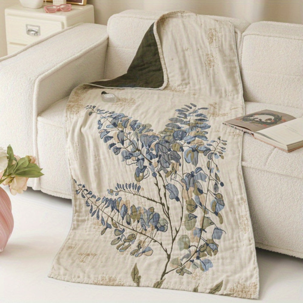 Vintage Floral 100% Cotton Bath Towel Blanket