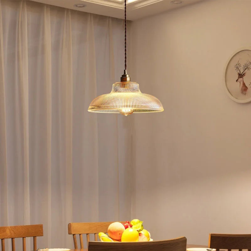Vintage Green Glass Dimmable Pendant Light (LED Bulb Included)