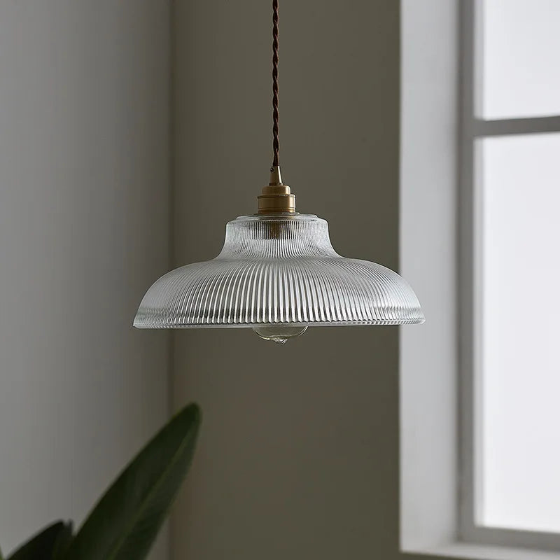 Vintage Green Glass Dimmable Pendant Light (LED Bulb Included)