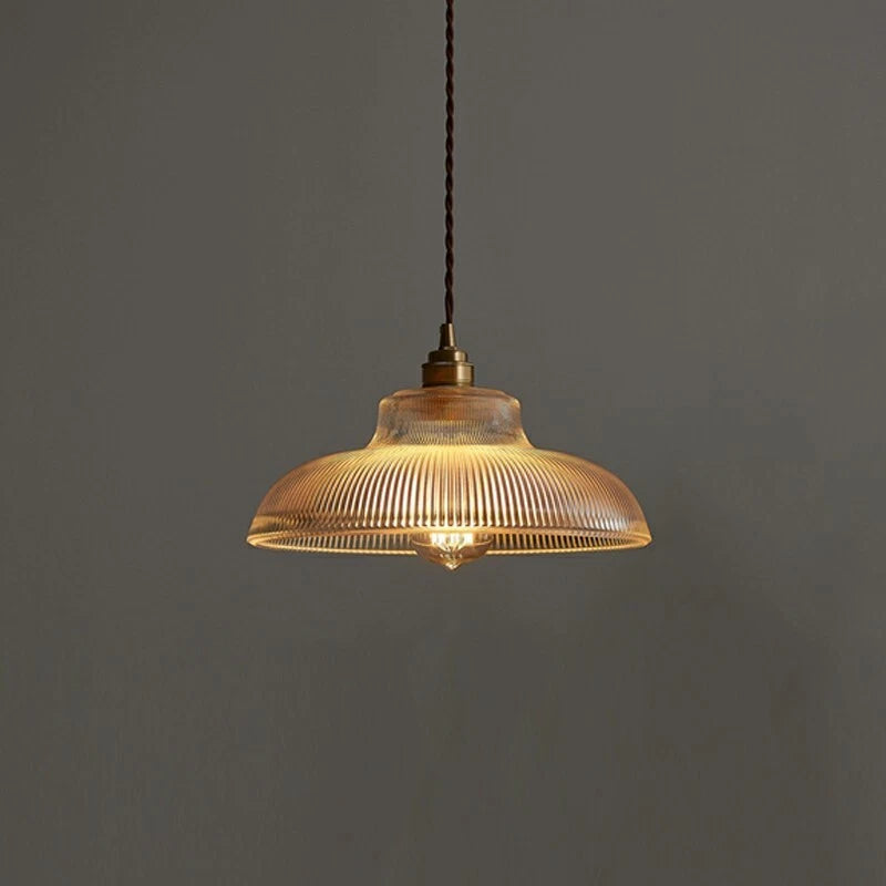 Vintage Green Glass Dimmable Pendant Light (LED Bulb Included)