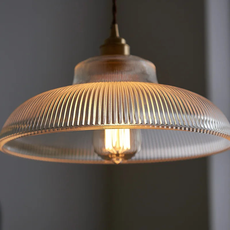 Vintage Green Glass Dimmable Pendant Light (LED Bulb Included)