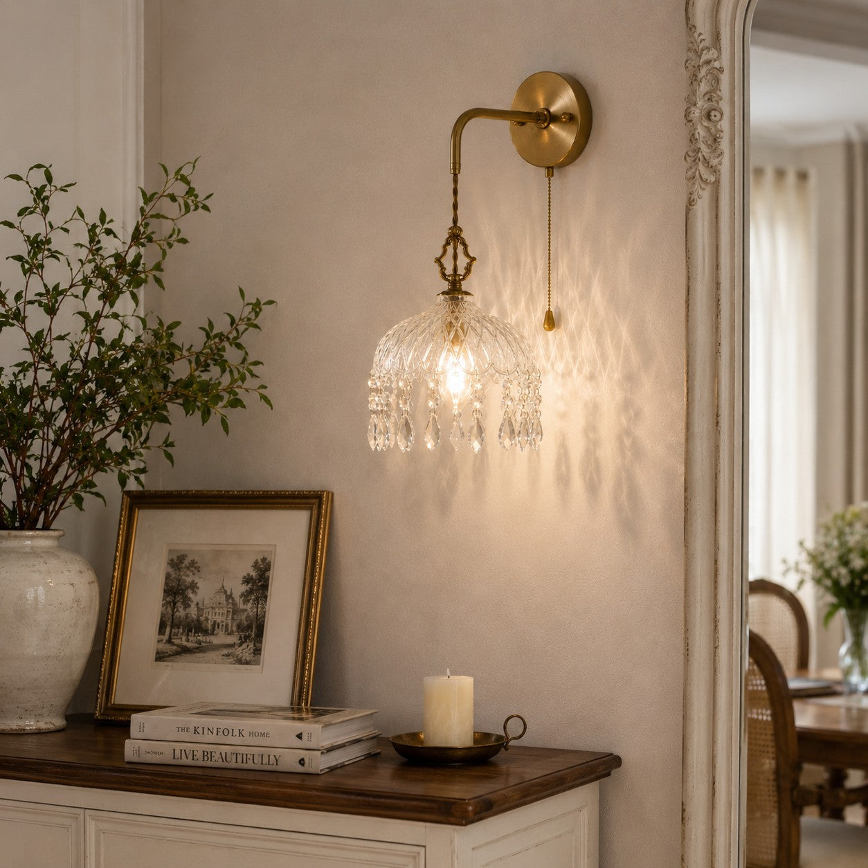 Vintage-Inspired Copper & Glass Wall Sconce (50,000-Hour Lifespan)