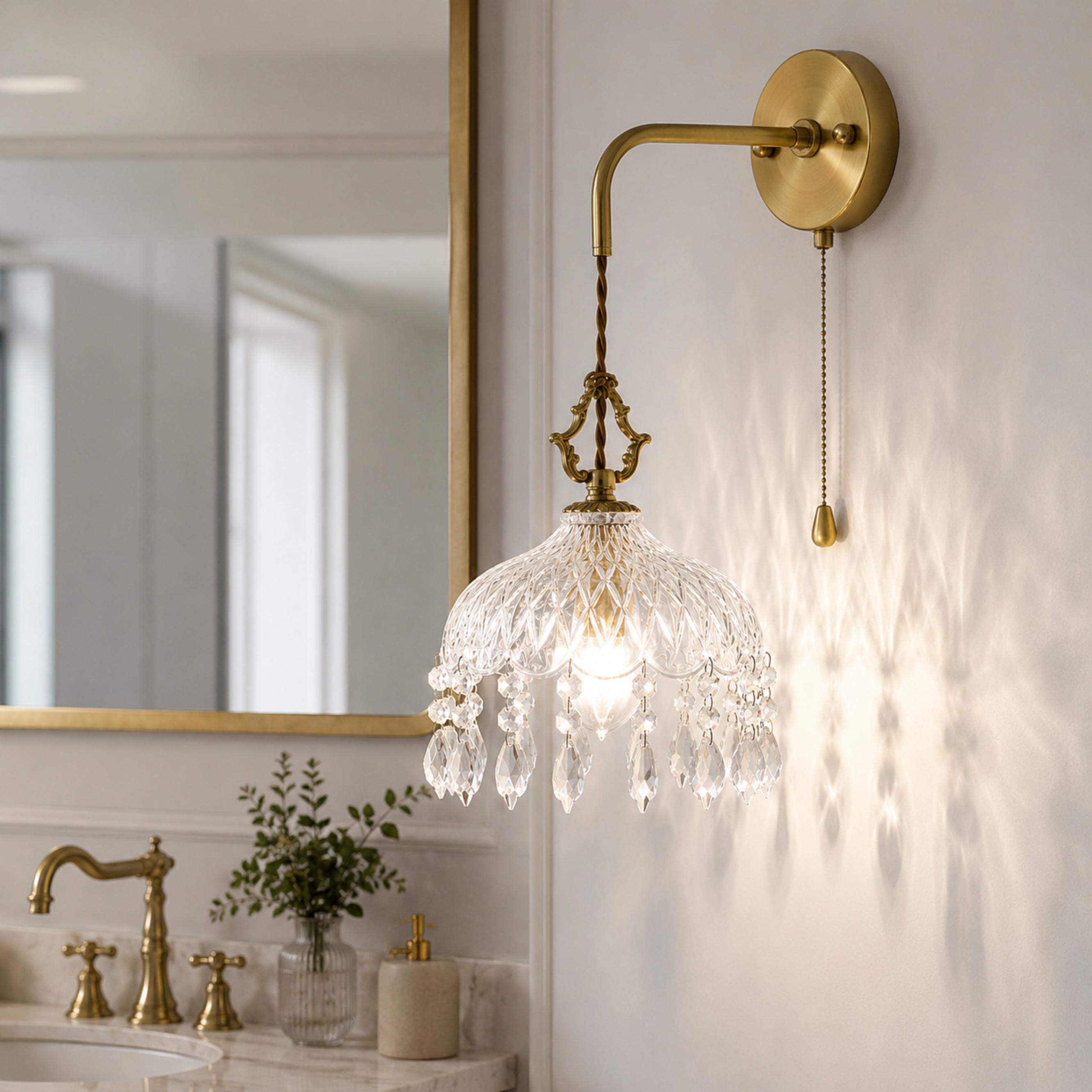 Vintage-Inspired Copper & Glass Wall Sconce (50,000-Hour Lifespan)