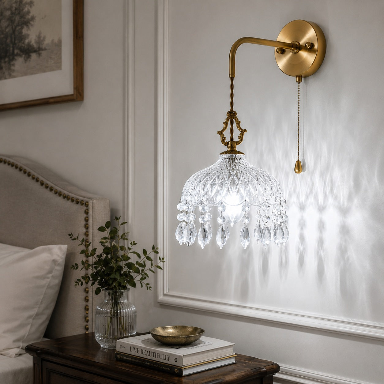 Vintage-Inspired Copper & Glass Wall Sconce (50,000-Hour Lifespan)