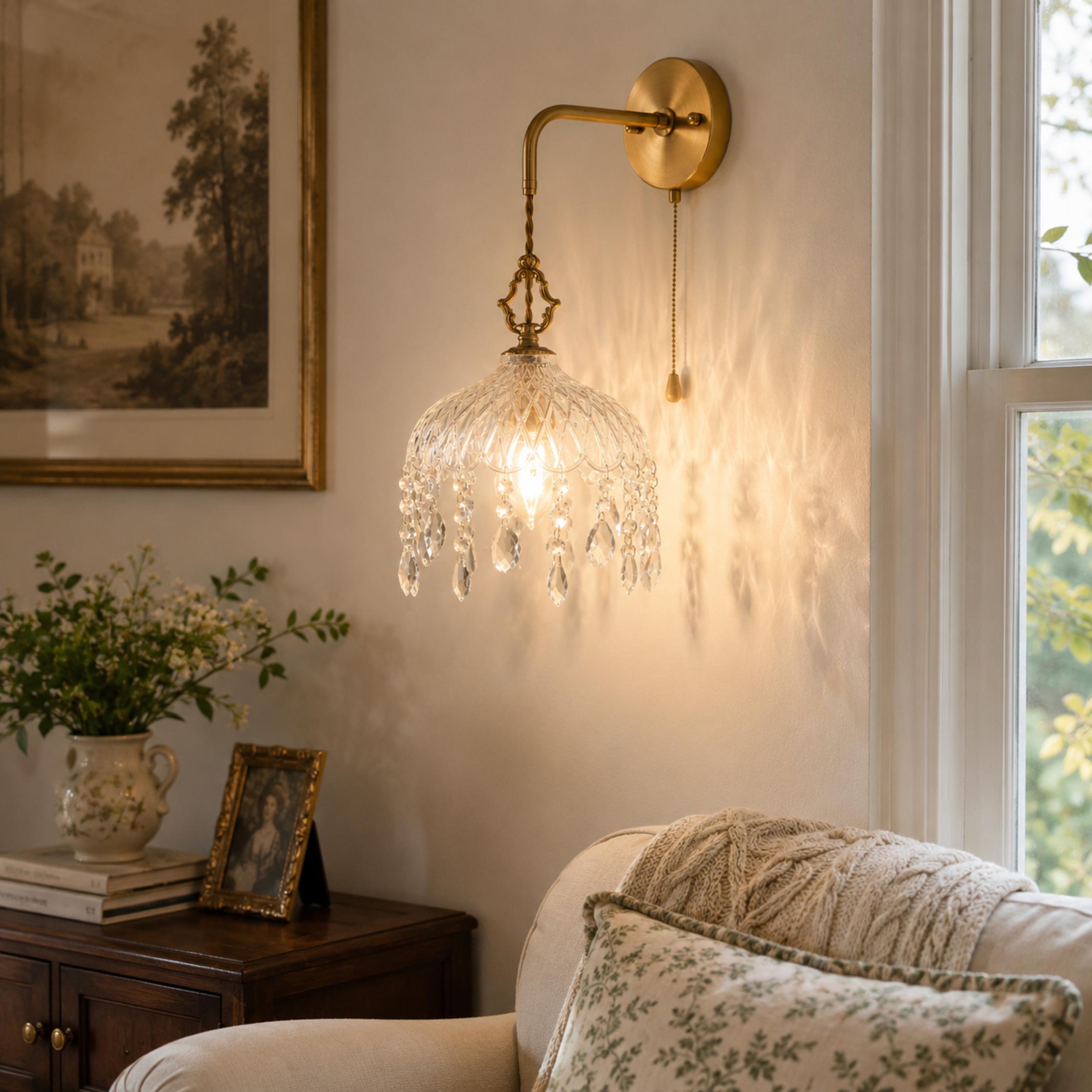 Vintage-Inspired Copper & Glass Wall Sconce (50,000-Hour Lifespan)