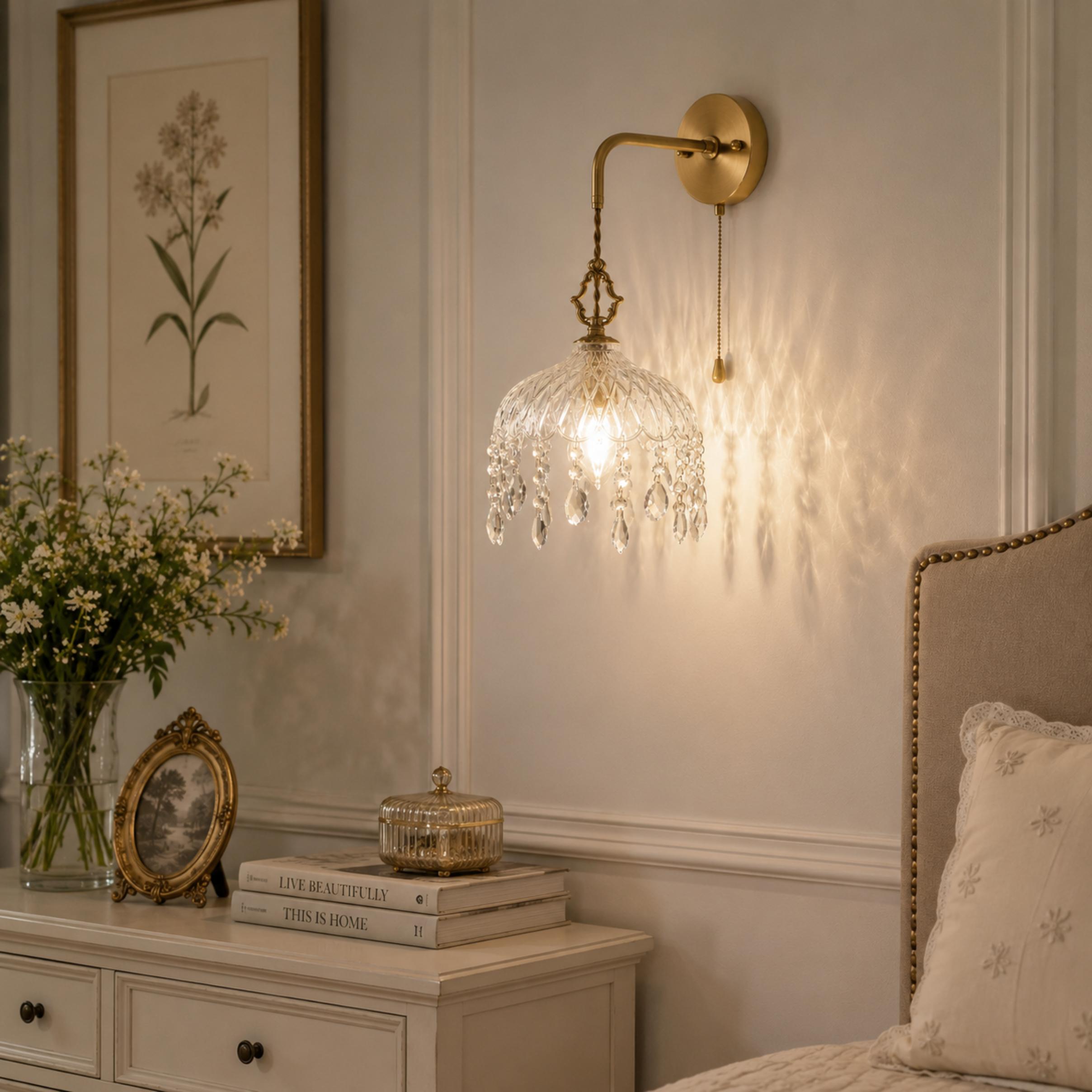 Vintage-Inspired Copper & Glass Wall Sconce (50,000-Hour Lifespan)