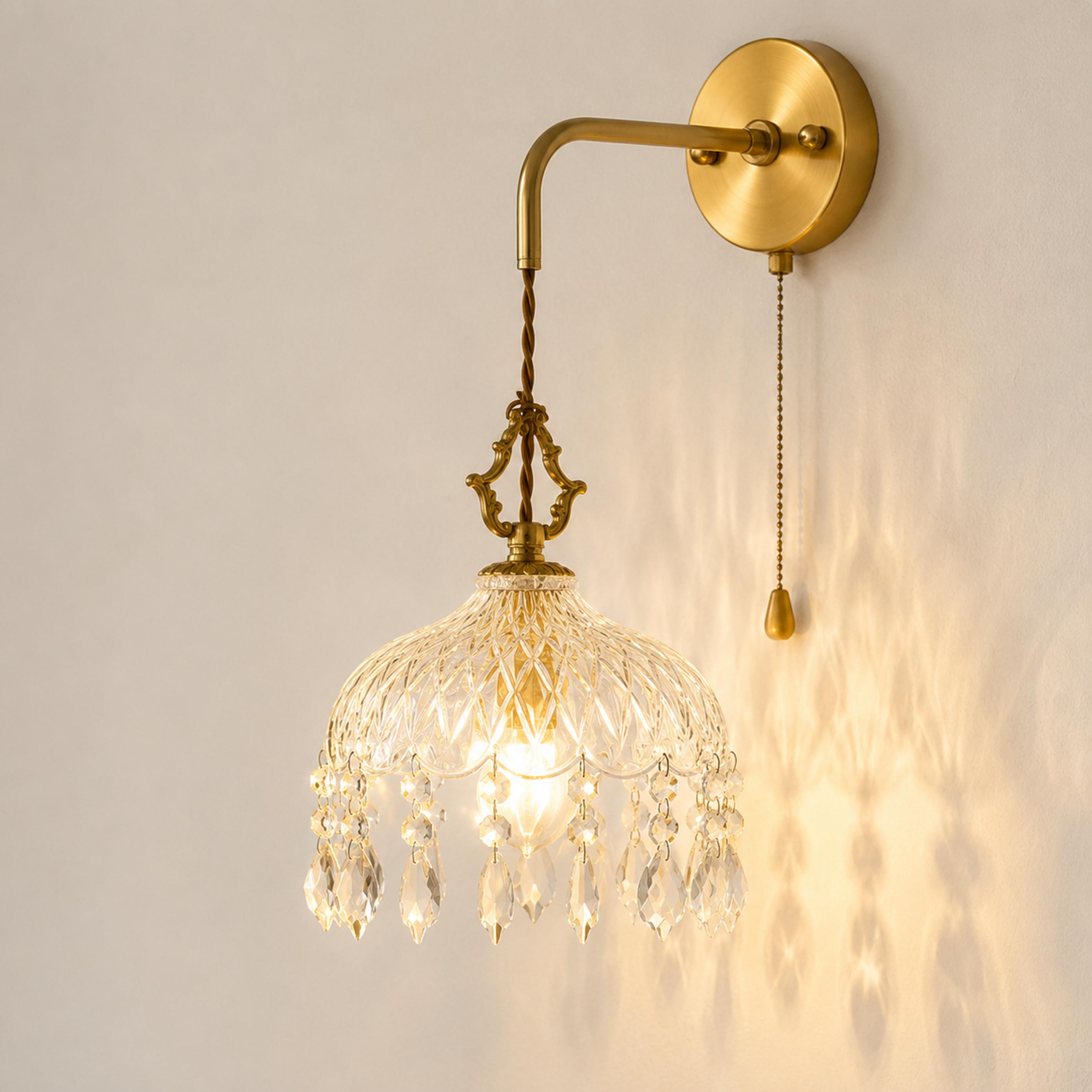 Vintage-Inspired Copper & Glass Wall Sconce (50,000-Hour Lifespan)