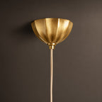 Vintage Ribbed Glass Antique Brass Pendant Light (Adjustable Height)