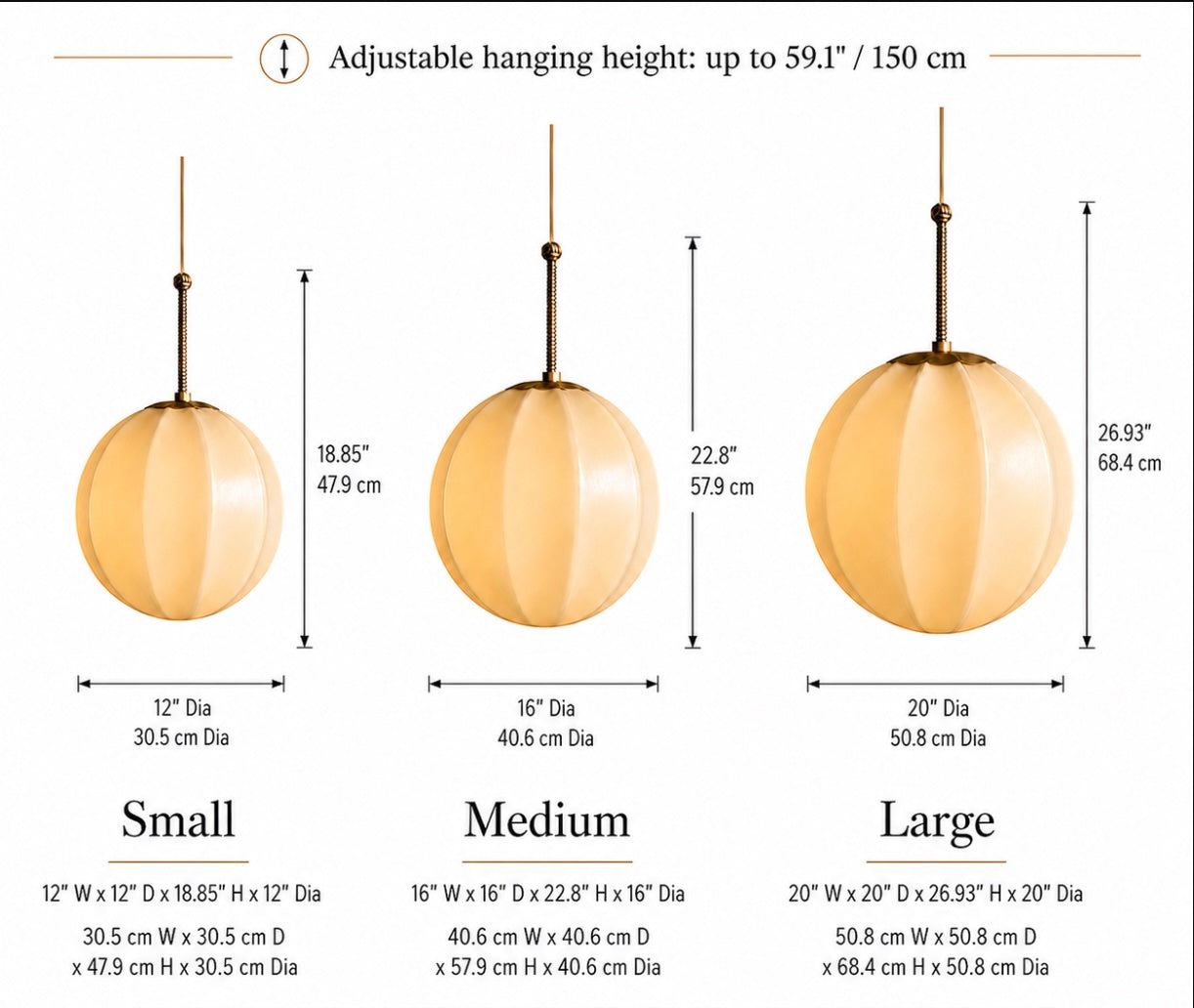 Vintage Ribbed Glass Antique Brass Pendant Light (Adjustable Height)